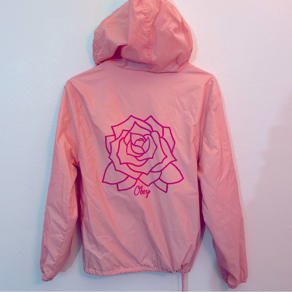 OBEY Pink Half-zipper Windbreaker